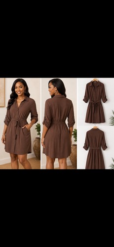 Chocolate brown button front - brown,