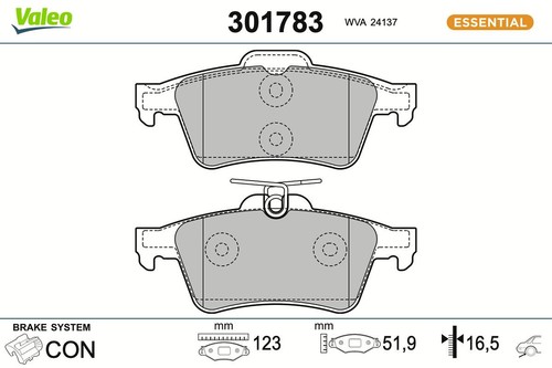 Rear axle 301783 brake - axle, pad