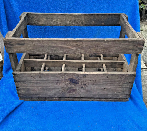 Vintage french wooden bottle - wooden,