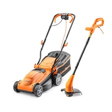 LawnMaster Electric Lawnmower Set - 1400W 34cm Lawn Mower & Grass Trimmer Set