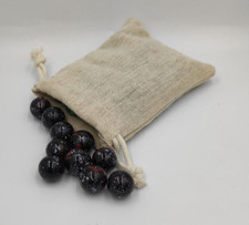Round Glass Marbles in Cotton Drawstring Bag – Mixed Colours, Designs & Sizes 