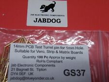 100 Pc PCB Turret Test Pin for 1mm Hole Vero Board Strip & Matrix 15g GS37b