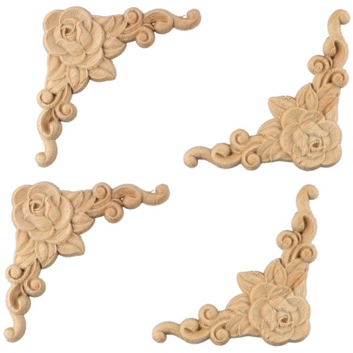 4pcs wooden carved - wooden,