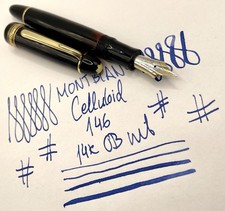 1950s MONTBLANC Meisterstuck 146 CELLULOID Fountain Pen-14k Flexy OM Nib-144 149