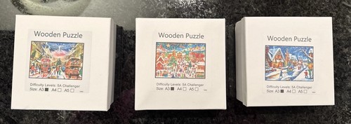 Three wooden jigsaw new - jigsaw,