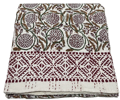 Indian kantha quilt bedspread - kantha,