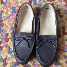 Vionic Navy Blue Leather Moccasin Style Shoe UK6 EU39 Smart Casual