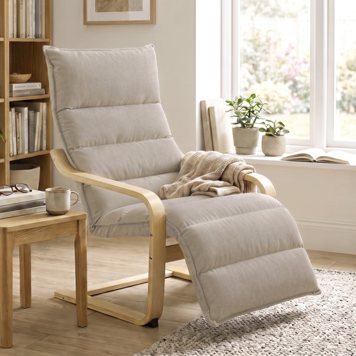 Curved wooden accent chair - wooden,