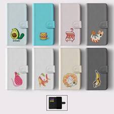 FLIP WALLET PHONE CASE FOR IPHONE 16 15 14 13 12 11 SE FUNNY ANIMALS WEIRD FOOD