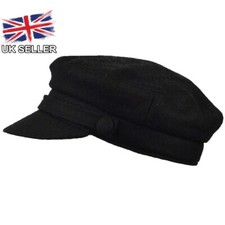 BLACK WOOL BLEND FIDDLER CAP