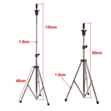 Adjustable Wig Head Stand Mannequin Hairdressing Tripod Holder Black Silver UK