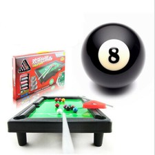 Kids Mini ABS Table Top Pool Play Snooker Game Set Plastic Surface Cues Balls