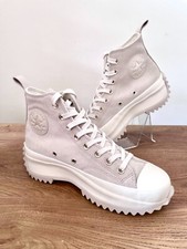 Converse Run Star Hike Hi Beige/Sand & White Chuck Taylor Platform UK 6 EU 40