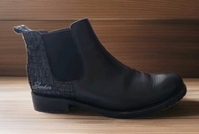 Bunker Black Leather Ankle Boot UK 6