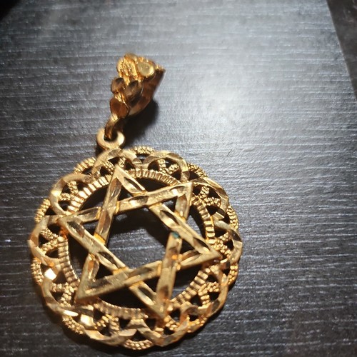 Gold plated jewish star - gold,