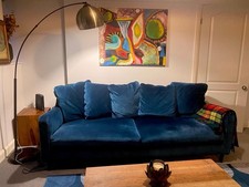 Habitat 3 Seater Swift Collection - Dark Blue Velvet bought new for £1580