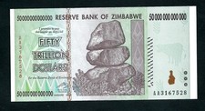 Zimbabwe (P90) 50 Trillion Dollars 2008 series AA UNC