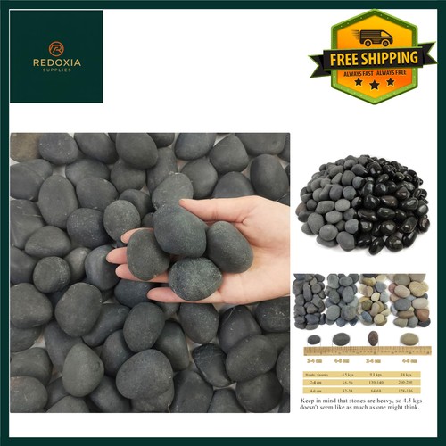 Natural black pebbles garden - natural,
