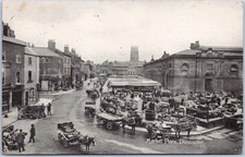 Vintage Postcard Market Place Doncaster England Cars