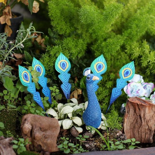 Peacock garden stakes - garden,