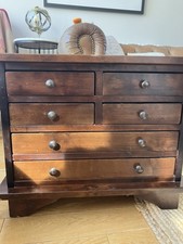 Laura Ashley Garratt Dark Side/lamp Table With 6 Drawers