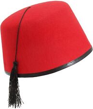 1 x Red Fez Tarboosh Hat Tommy Cooper Turkish Fancy Dress Up Adult Costume QR19