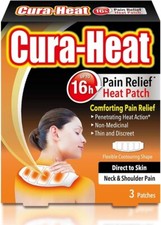 Cura Heat Pads Neck & Shoulder Heat Patches 24h Warm Pain Relief 3 Pack