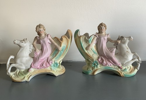 Pair antique german bisque - pair,