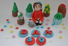 Edible Man Gardener, Gardening Cake Topper, Decoration, Flowers, Vegetables