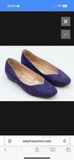 Aruna Seth, crystal ballerina flats, purple, light wear, size 37