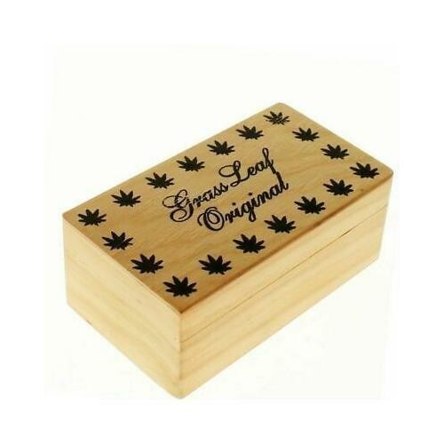 Medium wooden rolling box - wooden,