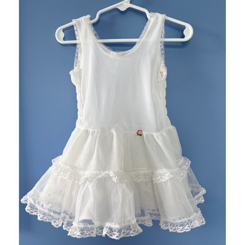 Vintage girls white lace tulle - vintage,