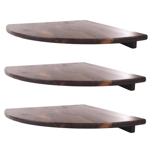 Dark oak wooden corner - dark, shelves