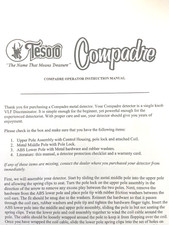 TESORO COMPADRE  METAL DETECTOR MANUAL INSTRUCTIONS NEXT DAY SHIPPING