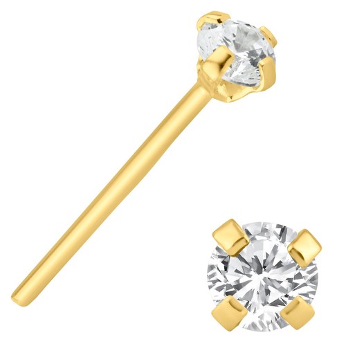 14k solid gold round - gold,