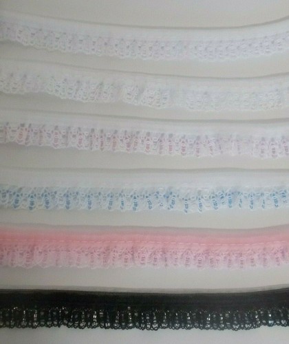 15mm gathered lace frilled - 15mm,