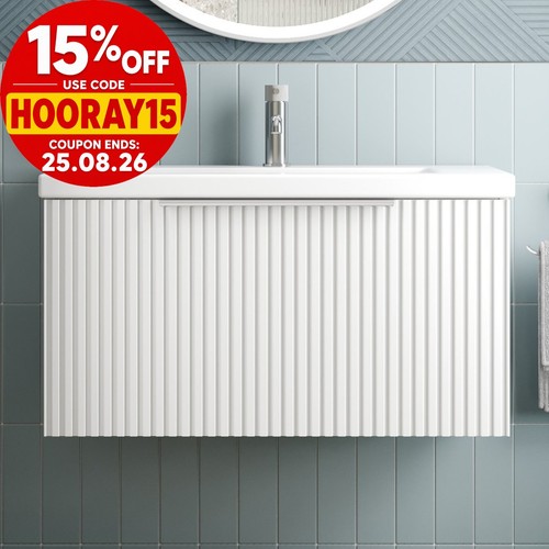 Fluted 800mm bathroom vanity - fluted,