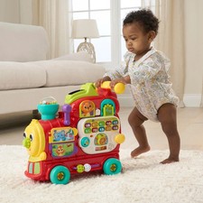 VTech Baby 4-in-1 Alphabet Train Ride On RED [89.4L x 23.8W x 40.1H cm]