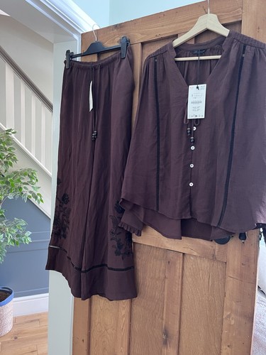 Zara small brown embroidered - zara,
