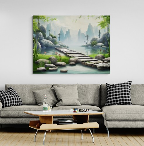 Japanese landscape canvas - landscape,