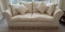 Collins & Hayes Cream sofas pair of 4&3 Seater Sofa Settee Large Scatter Back 