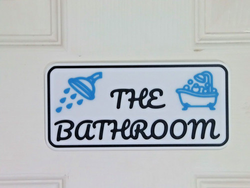 Black white bathroom door - black,