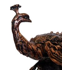 Copper Peacock Bird Figurine