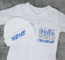 Personalised Baby grow + Hat