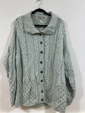 Aran Sweater Market Ireland Womens  Aran Cardigan Size 18 PIt-PIt 65cm (2518)