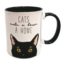 Mug Cats Make a House a Home Black Cat Coffee Tea Cup 11 oz Cats Protection New
