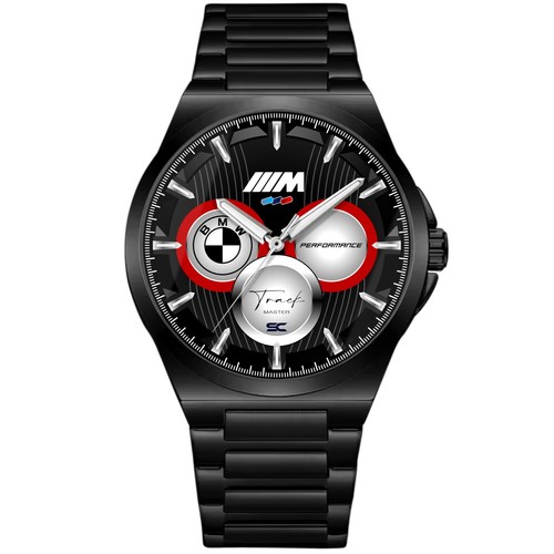 Black steel wrist watch - black,