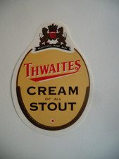 MINT THWAITES BLACKBURN CREAM OF ALL STOUT NO CONTENTS LISTED BREWERY BEER LABEL