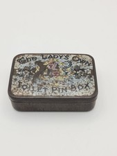 RARE The Lady's Own Toilet Pin Box - Antique Tin Collectible Tubbs Lewis London