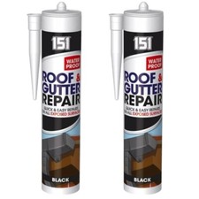 Black roof gutter sealant - gutter, leak